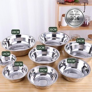 PROMO 【COD】BASKOM STAINLESS BESAR KOREA 14-26CM MEGA JUMBO MIXING BOWL RUST RESISTANT BAGUS TEBAL B