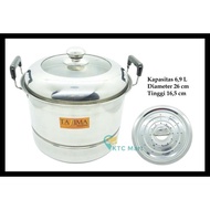 Tajima Dandang Cook 26 Cm Glass Lid / Stainless Steamer Cookware