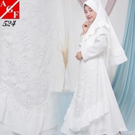 ((Dijual)) AGNES Gamis Putih Anak Perempuan Baju Muslim Lebaran Anak