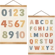Set Poster Nombor Abjad ZTGDA (2 keping), Seni Dinding Nombor Abjad, Poster Banner ABC, Hiasan Gantu