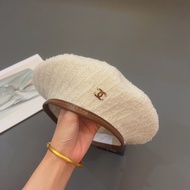 Celine777 Pink Plush Double CC Label Fashion Knitted Hat