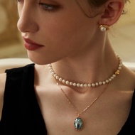 S925 Silver Natural Pearl Necklace Mother-Of-Oyster Necklace, Strong Gloss