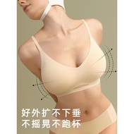 ready stock Japanese SUJI Women's underwear Soft Fit 3/4 Cup Wireless Padded Bra  Seamless Wireless gathering No steel ring Bra (Seamless. Sports)日本SUJI素肌外扩型胸内衣女小胸聚拢显大聚拢无痕胸罩