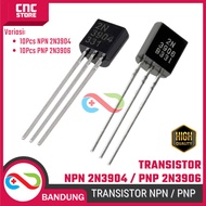 10PCS Transistor NPN 2N3904 3904 / PNP 2N3906 3906 – Komponen Elektronik untuk Rangkaian Arduino