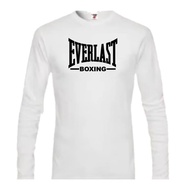 BAJU DEWASA EVERLAST B0XING UNISEX LONG SLEEVE T-SHIRT 100%COTTON XS-5XL PREMIUM QUALITY 200GSM