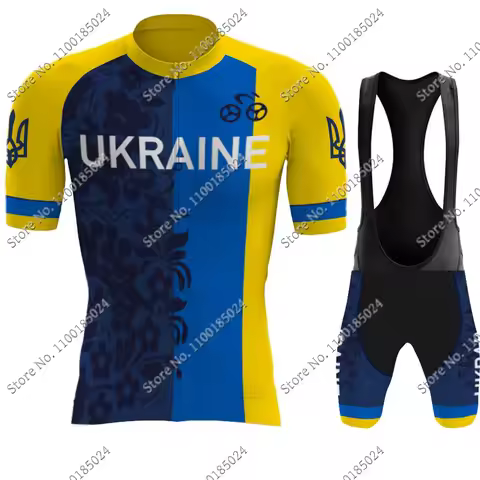 2023 Ukraine National Team Cycling Jersey Set Summer Bicycle Clothing Road Bike Shirts Suit Bicycle 