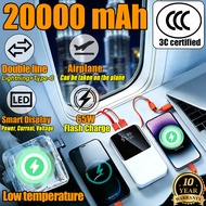 [3C&Fits All Phone] WP 20000mAh Powerbank Fast Charging 65W Slim Portable 3C PowerBank With Detachab