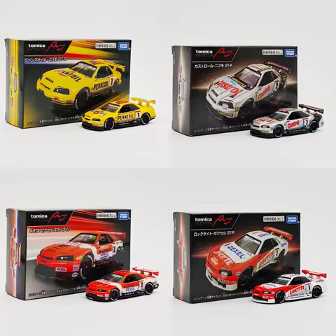 Takara Tomy Tomica Premium Racing Championship Nissan GT-R R34 Castrol Livery Alloy Diecast Car Mode