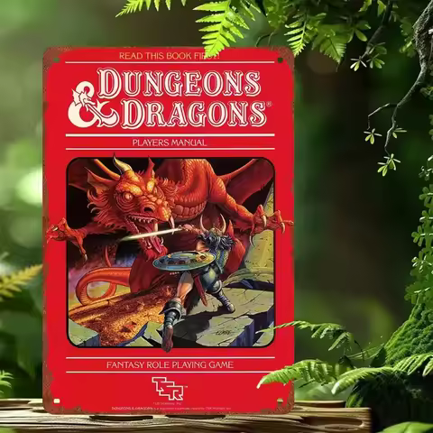Transform Your Space with Vintage Dungeons and Dragons Players Manual Wall Decor, Fantasy Art for Ho