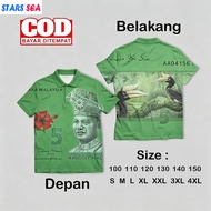 Malaysian Ringgit Polo Shirt RM100 Exclusive Banknote Pattern| Unisex Short Sleeve Horse Jersey Tee