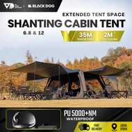 BLACKDOG Waterproof Tent khemah Kalis Air SHANTING Black dog Camping Outdoor Glamping Black kemah