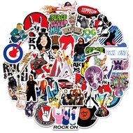 50 Sheets Rock Series Records Guitar Stickers Band Rock Beatles Graffiti Car Stickers Refrigerator S