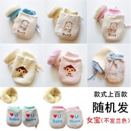 Free Shipping✌Prevent Hand Sucking Gloves Newborn Baby Anti-Scratch Face Artifact Baby Protective Glove Winter Fleece Li