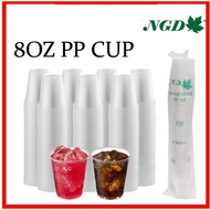 Transparent Plastic Cup F08 8oz  | Cawan Plastik & penutup Cawan | Party Cup | Cawan Plastik | Drink