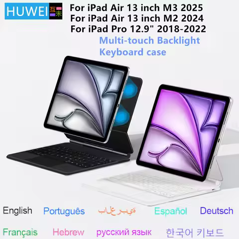 Magic Keyboard Case for iPad Air 13 inch M3 2025 iPad Air M3 M2 13" Pro 12.9 A3268 A3269 A3271 Smart