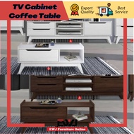 READY STOCK EWJ Combo Set TV Cabinet + Coffee Table 6ft Living Room Meja TV Meja Kopi Almari TV Kabi