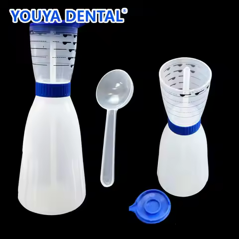 Dental Impression Material Alginate Measuring Bottle with Spoon Oral Stirring Kettle Spatula Stick D