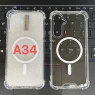 Suitable for Samsung A55 Transparent Magnetic Phone Case A54 A56 A26 Four Corners Shock-resistant Pr