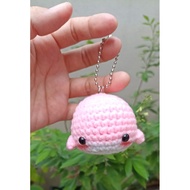 GANTUNGAN Bag Hanger Knitted Whale Keychain/ Whale/ Keychain Whale Bag Charm/