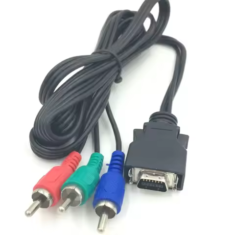 100% High Quality CN14P D-Terminal To 3RCA3AV 3RCA 3AV Video Adapter Cable Color Component Cable 1.5