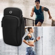 潮日買手 - 跑步手機臂帶(適用於4-6吋 屏幕手機) 戶外收納包鬆緊跑步健身手機 - 黑色