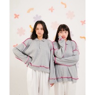 PRELOVED - Contrasting Stitch BYNEETH Rib KnitPOLO (CROP)