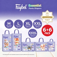 [6+6 PACK Bundle]Faybel Baby Essential Disposable Pants Diapers - Size M, L, XL, XXL, XXXL