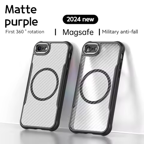 Suitable for iPhone 7 Carbon Fiber Apple 8 Magsafe Wireless Charging Case SE2 Translucent Armor iPho