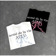 ADLV BASIC BOW TIE TEE - GENUINE ACME DE LAVIE KOREA ROUND NECK T-SHIRT - ADLV BOW UNISEX T-SHIRT
