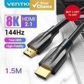 Vention HDMI 2.1 Cable supports 8K, 4K at 120Hz, 48Gbps, compatible with PC, Monitor, PS5, TV, and N
