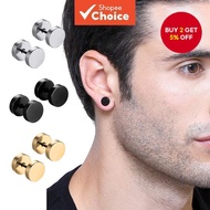 2PCS Stainless Steel Barbell Stud Earring For Men Women Earrings For Men Stud Punk Gothic Fake Ear G