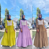 RDKolshop ( COD ) Long Dress GAMIS Plus Rompi Rajut / Dress Wanita Kekinian 2021 / Dress Plus Rompi 