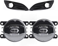 Sinoparcel LED Fog Light Assembly for Ford Fiesta 2013-2018 2019 S/SE, 300% Brighter 6500K Modern Co