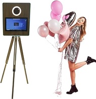 Aniwini Portable DSLR Camera Photo Booth Machine, 15.6 Inch Touch Screen Selfie Photobooth with Printer Base, Fill Light and Flight Case, for Events Wedding Rental