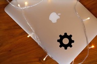 Decal Sticker Macbook Apple Stiker Gear Settings Logo Laptop