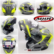 MHR Racing Full Face Helmet Flip Up Double Visor FU926 Grey Yellow R15 R25 MT25 MT15 CBR250RR Z250 Z