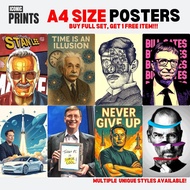 Steve Jobs | Elon Musk | Bill Gates | Stan Lee | Poster A4 [1pc/4pcs/8pcs], High Quality, Aesthetic