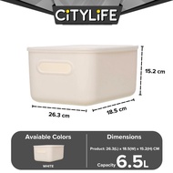 Citylife 6.5L Organisers Storage Boxes Kitchen Containers Wardrobe Shelf Desk Home With Closure Lid - S H-7702