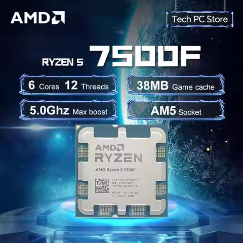NEW AMD R5 7500F L3=32M 3.7GHz 6-Core 12-Thread Processor 65W Ryzen 5 7500F 5NM DDR5 Socket AM5 but 