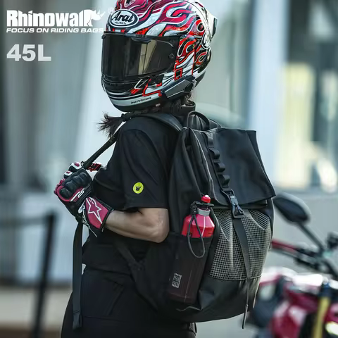Rhinowalk Motorcycle Full Face Helmet Bag 45L Reflective Riding Backpack Motorbike Travel Laptop Com
