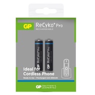 GP ReCyko Pro battery 650mAh AAA ( 2 battery pack )( Cordless  phone battery )