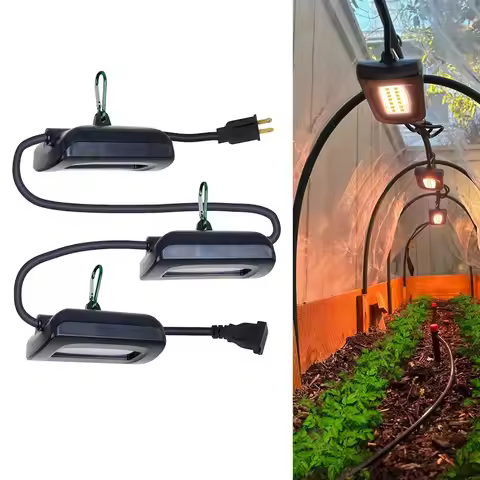 12FT Outdoor Grow Lights LED String Plant Light, IP65 Waterproof, Full Spectrum, 120V, ETL Listed, 3