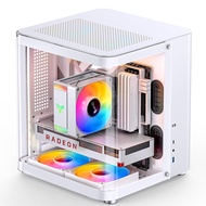 JONSBO TK-1 White Micro ATX Mini Tower Computer CASE, Hyperboloid Glass Design, Separated Cabinet St