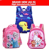 [Brand New Slight Defect] KIDS SCHOOL BAG (AS IS)/ SPIDERMAN BAG/ SOFIA BAG/ HELLO KITTY BAG/ MCQUEEN BAG