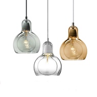 FUOCO Double Glass Pendant Light for Leisure Area, Living Room & Dining - Retro Style