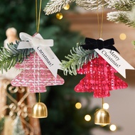 Christmas Tree Bell Pendant Dopamine Color Wind Chime Ornament christmas tree foldable Christmas dec