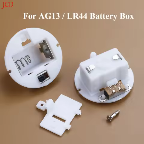 3 Sets For AG13 LR44 Battery Base Socket Organizer Holder Box Case With Switch Cover White Round Bat