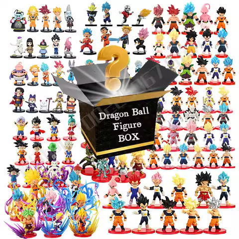 5-10CM Dragon Ball Scatola Magia Borsa Fortunata Goku Vegeta Super Saiya Action Figures Modello Anim