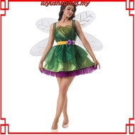 MYLITTLELASS Adullt Woman Enchanted Forest Fairy Costume Green Leaf Dress with Purple Tutu & Wings