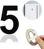 3 inch Self-Adhesive House Numbers/ Stainless Steel Sticker Mailbox Numbers/ Black/ Number 5